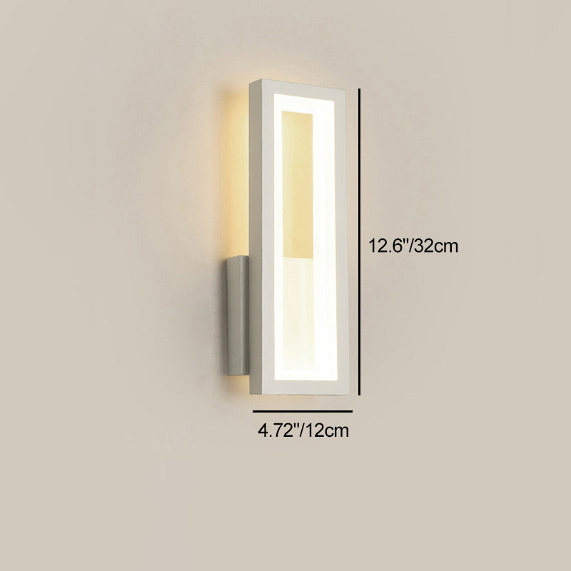 Iron Acrylic Rectangular Bedroom Wall Lamp