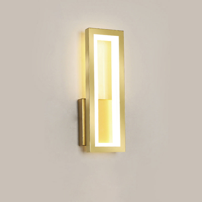 Iron Acrylic Rectangular Bedroom Wall Lamp