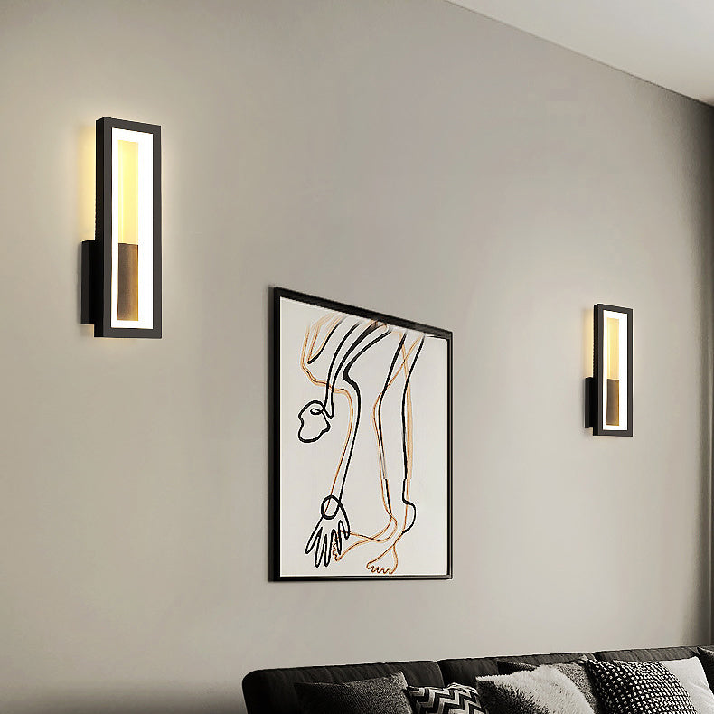 Iron Acrylic Rectangular Bedroom Wall Lamp