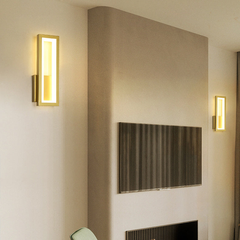 Iron Acrylic Rectangular Bedroom Wall Lamp