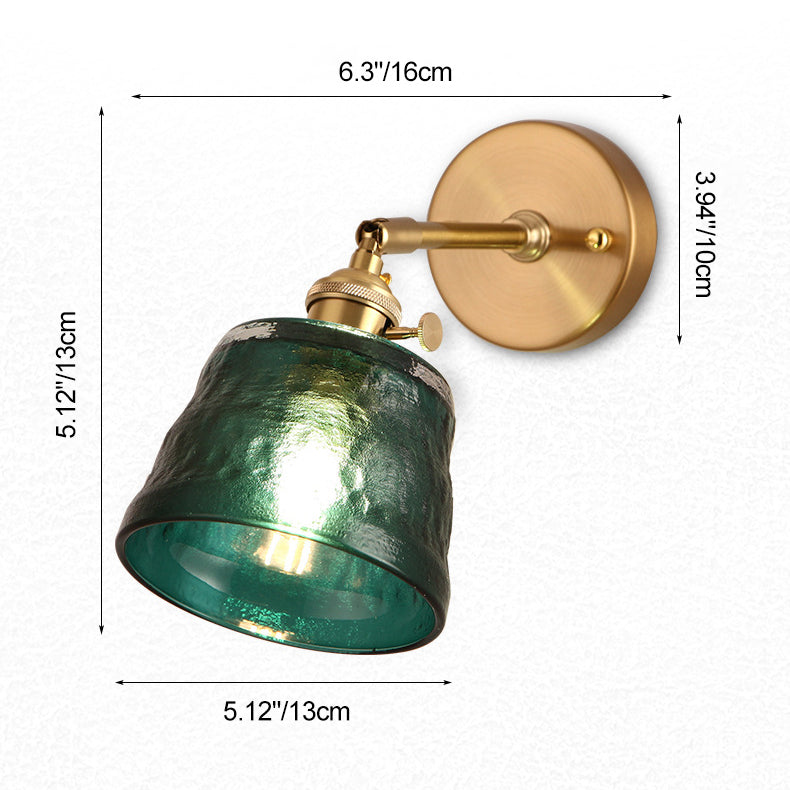 Brass Glass Trapezoid Bedroom Wall Lamp