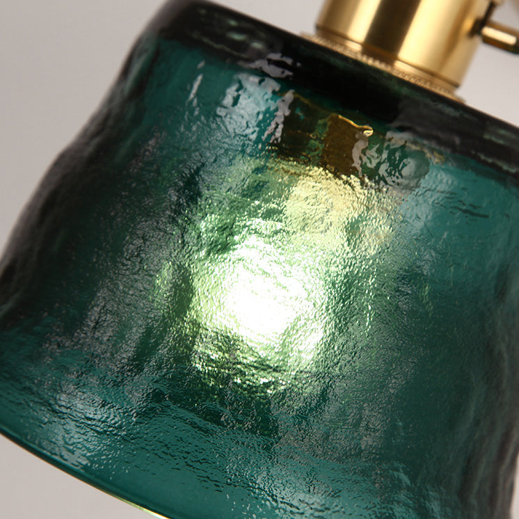 Brass Glass Trapezoid Bedroom Wall Lamp