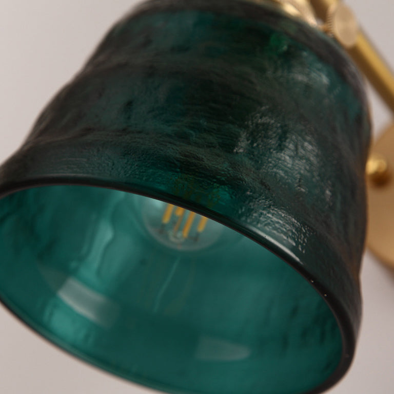 Brass Glass Trapezoid Bedroom Wall Lamp