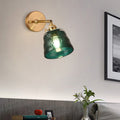 Brass Glass Trapezoid Bedroom Wall Lamp