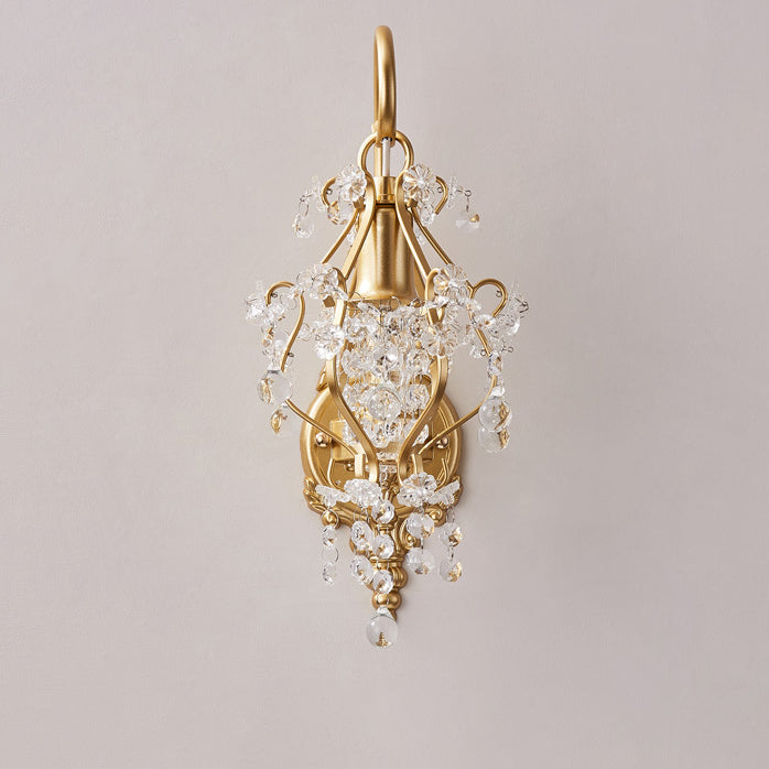 Crystal Iron Oval Bedroom Wall Lamp