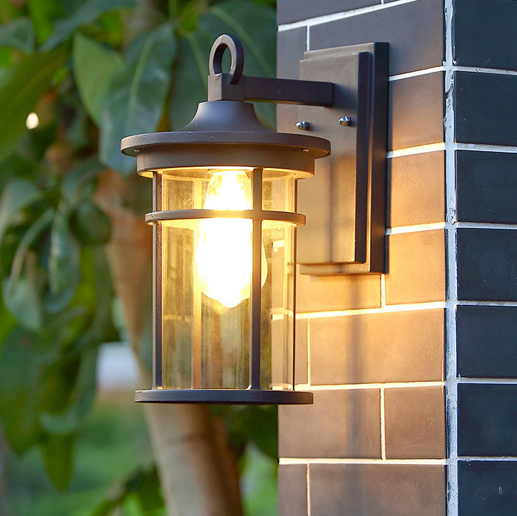 Cast Aluminum Glass Cylinder Outdoor Light