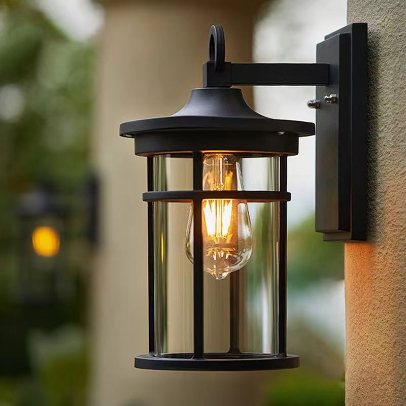 Cast Aluminum Glass Cylinder Outdoor Light