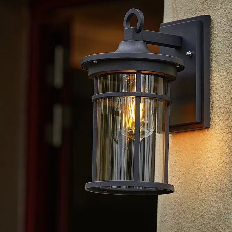 Cast Aluminum Glass Cylinder Outdoor Light