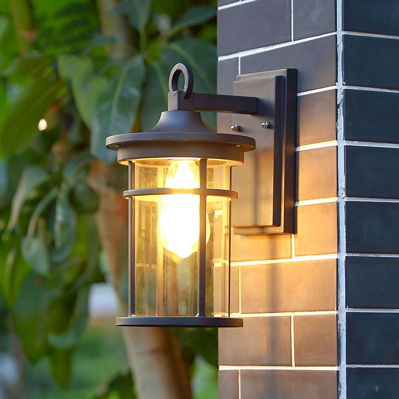 Cast Aluminum Glass Cylinder Outdoor Light