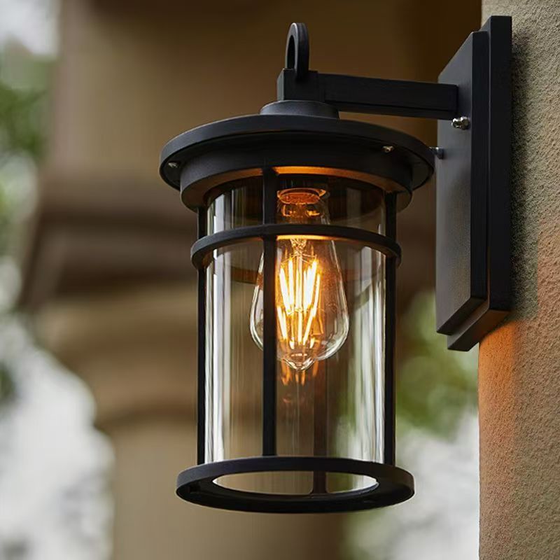 Cast Aluminum Glass Cylinder Outdoor Light