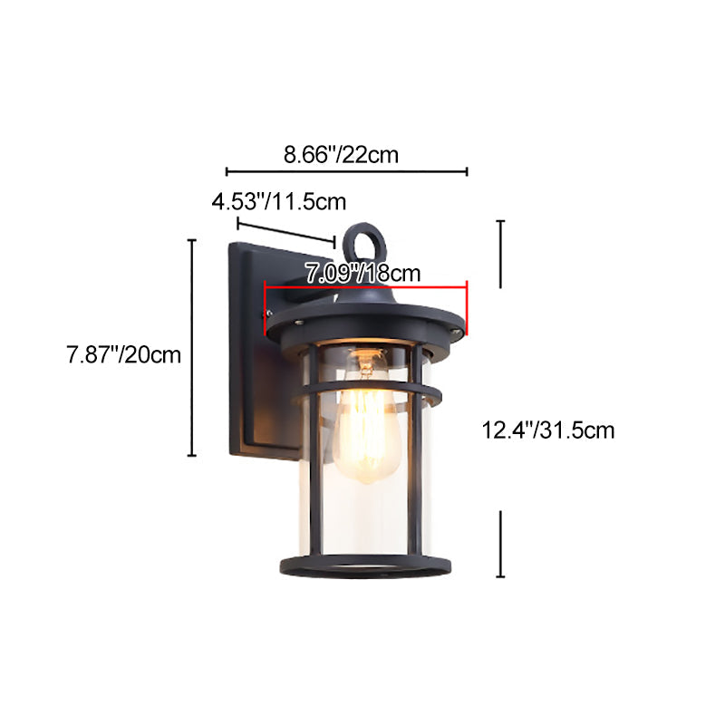 Cast Aluminum Glass Cylinder Outdoor Light