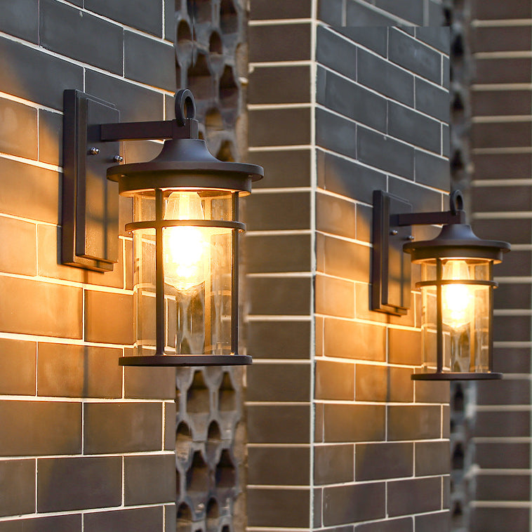 Cast Aluminum Glass Cylinder Outdoor Light