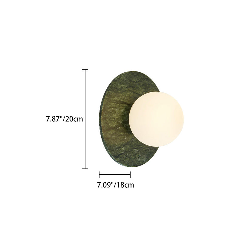 Iron Marble Glass Round Wall Lamp