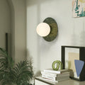 Iron Marble Glass Round Wall Lamp