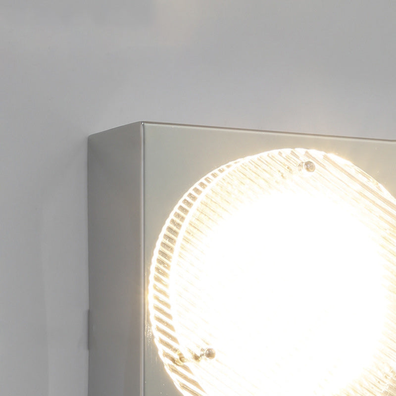 Iron Wood Square Bedroom Wall Lamp