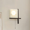 Iron Wood Square Bedroom Wall Lamp