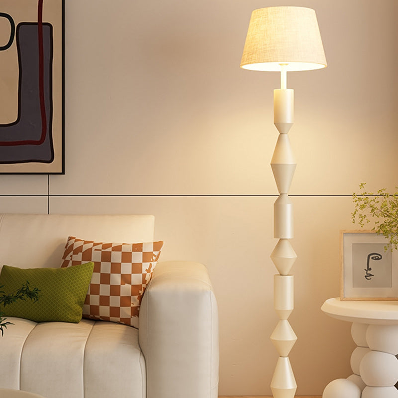 Iron Fabric Geometric Round Floor Lamp
