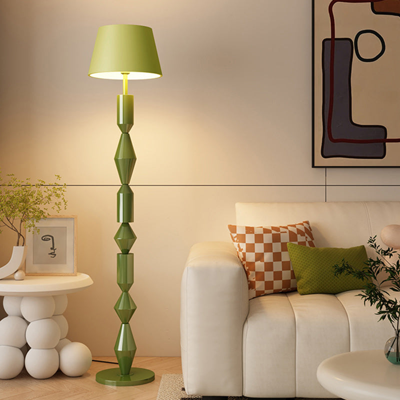Iron Fabric Geometric Round Floor Lamp
