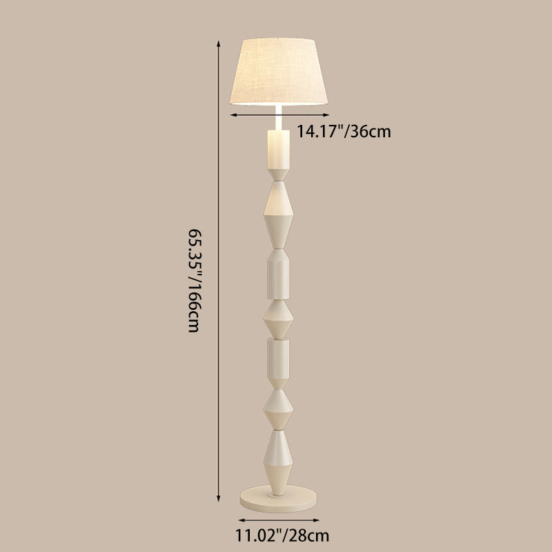 Iron Fabric Geometric Round Floor Lamp