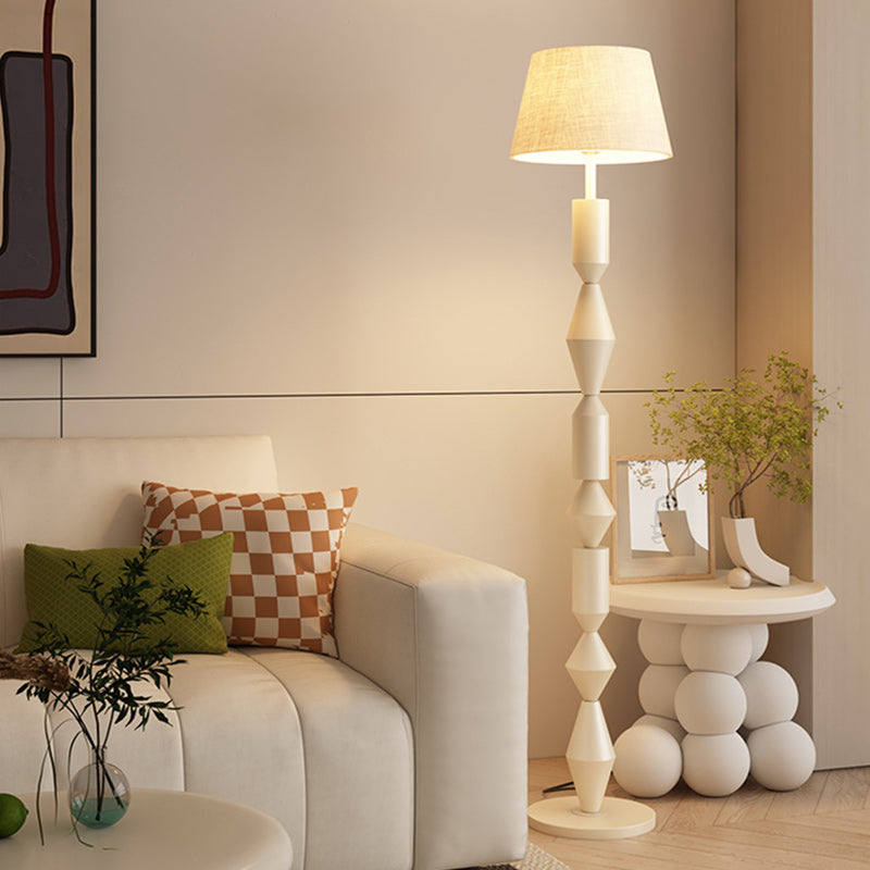 Iron Fabric Geometric Round Floor Lamp
