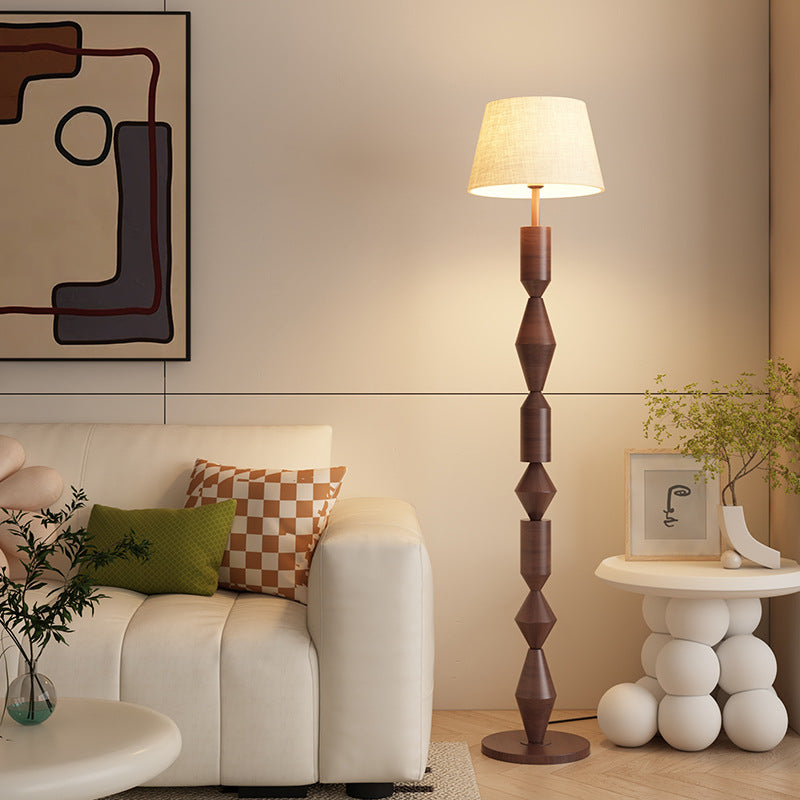Iron Fabric Geometric Round Floor Lamp