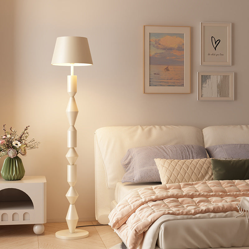 Iron Fabric Geometric Round Floor Lamp