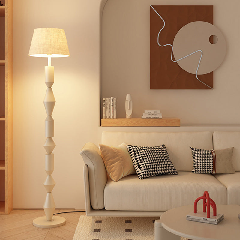 Iron Fabric Geometric Round Floor Lamp