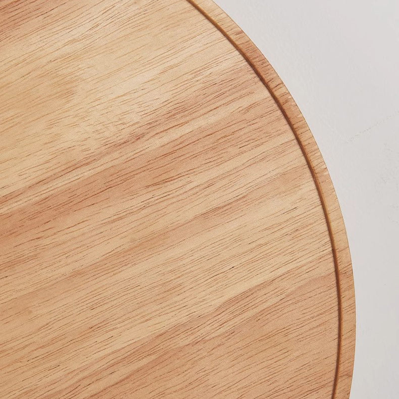 Metal Stone Wood Moon-Shaped Wall Lamp