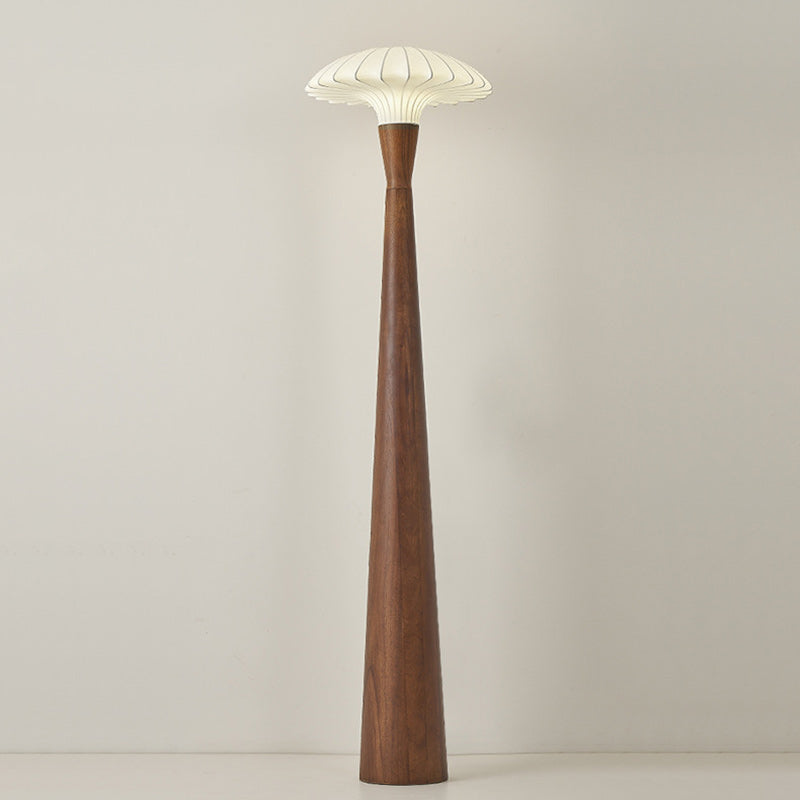 Wood Silk Dome Bedroom Floor Lamp