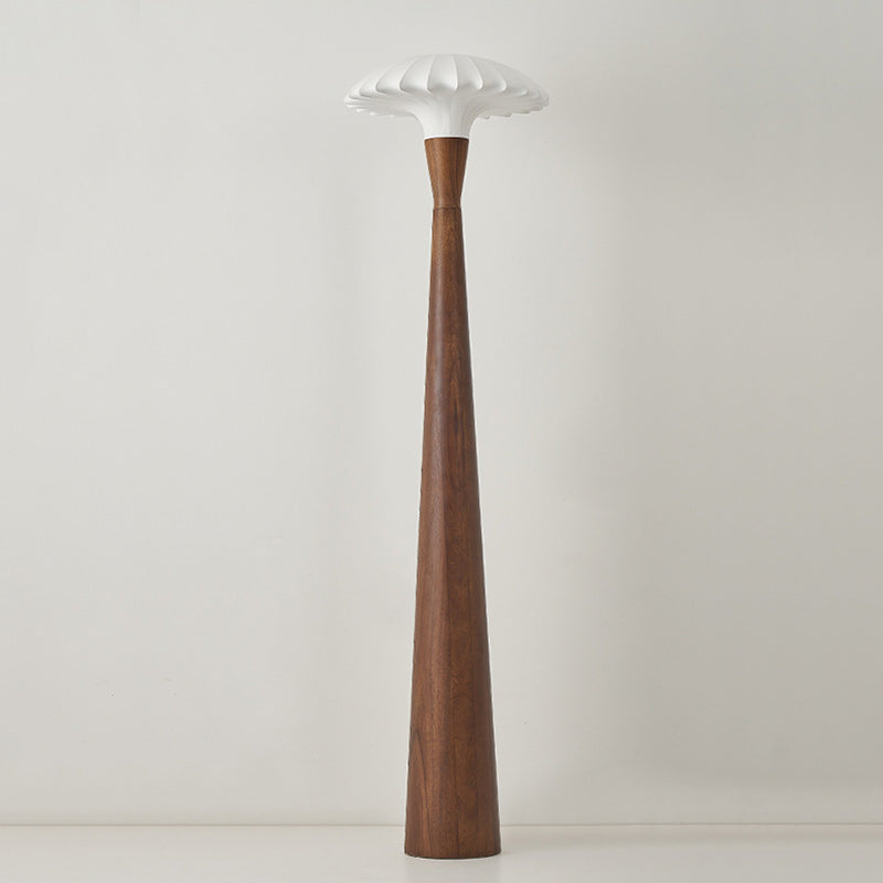 Wood Silk Dome Bedroom Floor Lamp