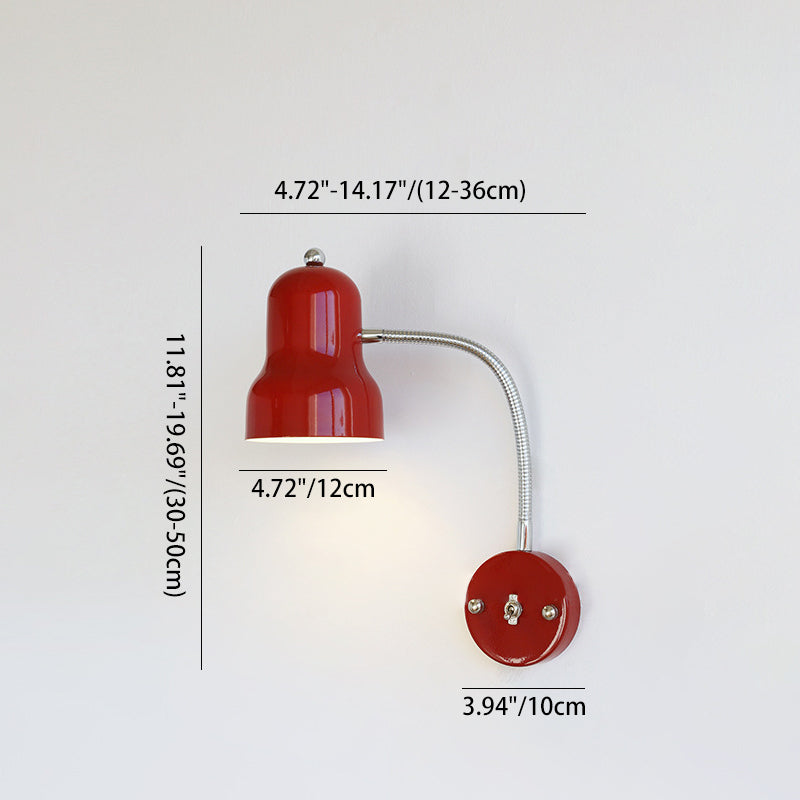 Iron Trumpet-Shaped Round Bedroom Wall Lamp