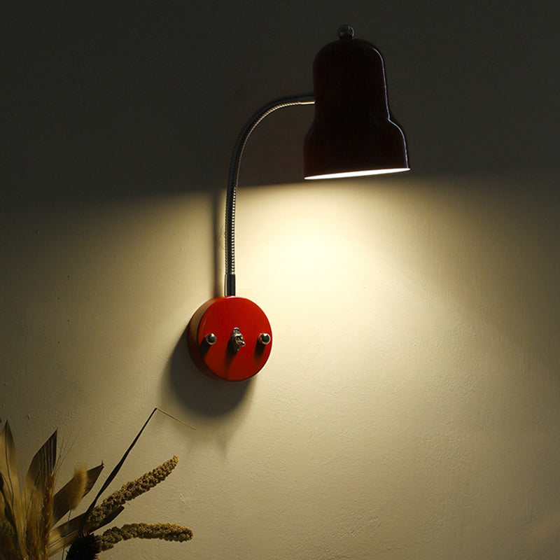 Iron Trumpet-Shaped Round Bedroom Wall Lamp