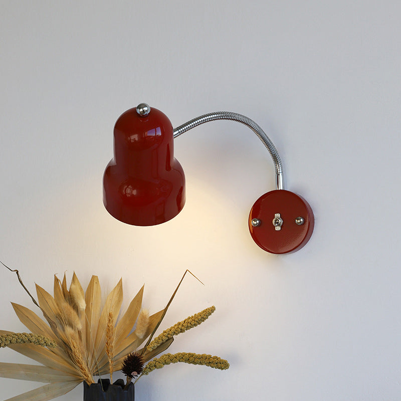 Iron Trumpet-Shaped Round Bedroom Wall Lamp