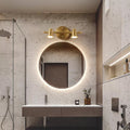 Brass Linear Round Vanity 4-Light Wall Lamp