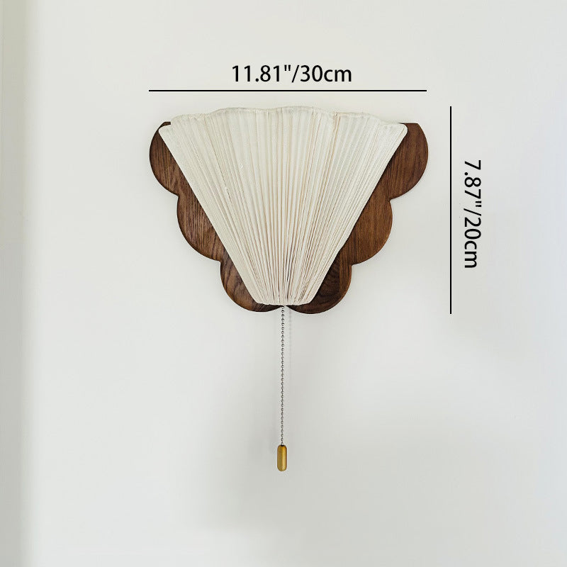 Wood Fabric Butterfly-Shaped Bedroom Wall Lamp
