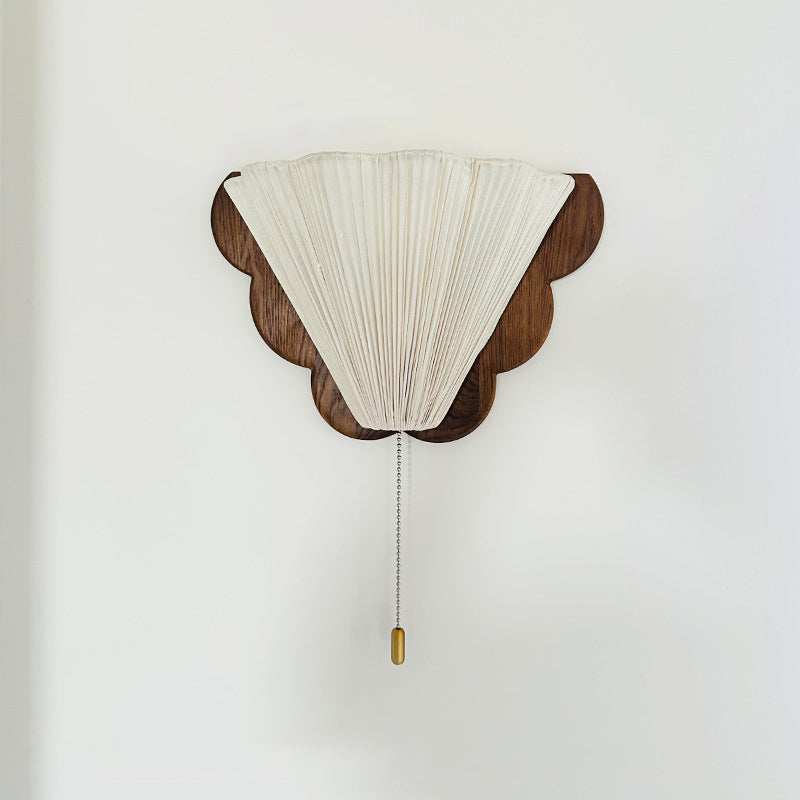 Wood Fabric Butterfly-Shaped Bedroom Wall Lamp