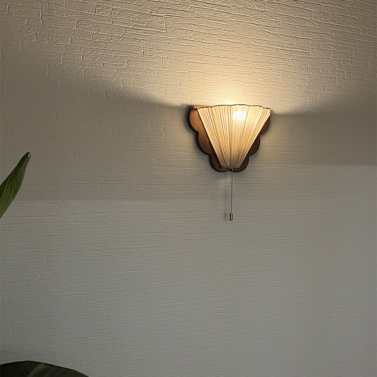 Wood Fabric Butterfly-Shaped Bedroom Wall Lamp