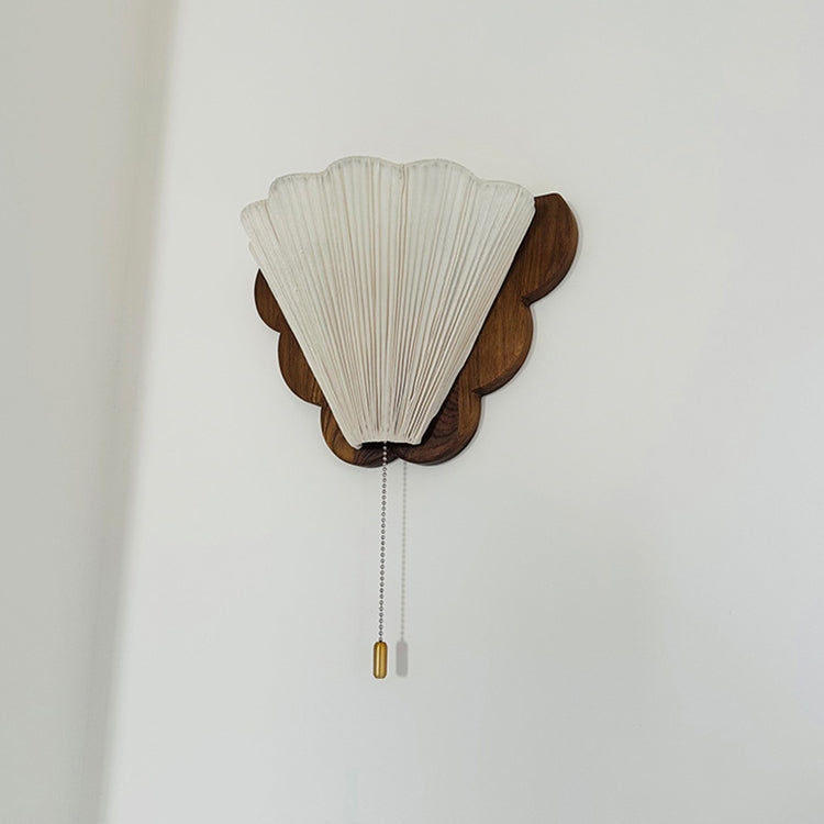 Wood Fabric Butterfly-Shaped Bedroom Wall Lamp