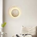 Stone Glass Round Bedroom Wall Lamp