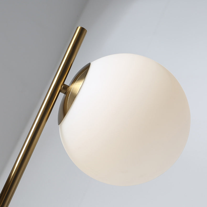 Contemporary Nordic Marble Metal 2-Light Floor Lamp