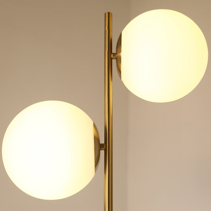 Contemporary Nordic Marble Metal 2-Light Floor Lamp