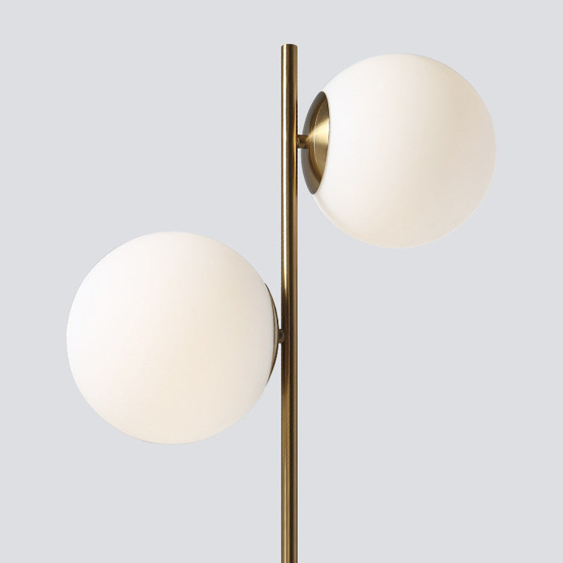 Contemporary Nordic Marble Metal 2-Light Floor Lamp