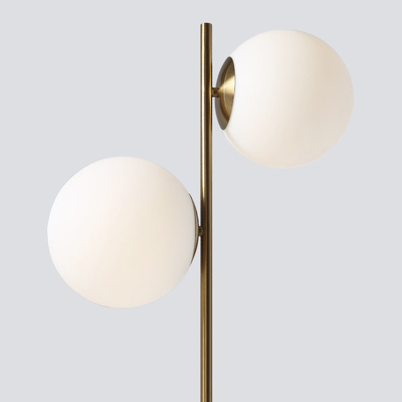 Contemporary Nordic Marble Metal 2-Light Floor Lamp
