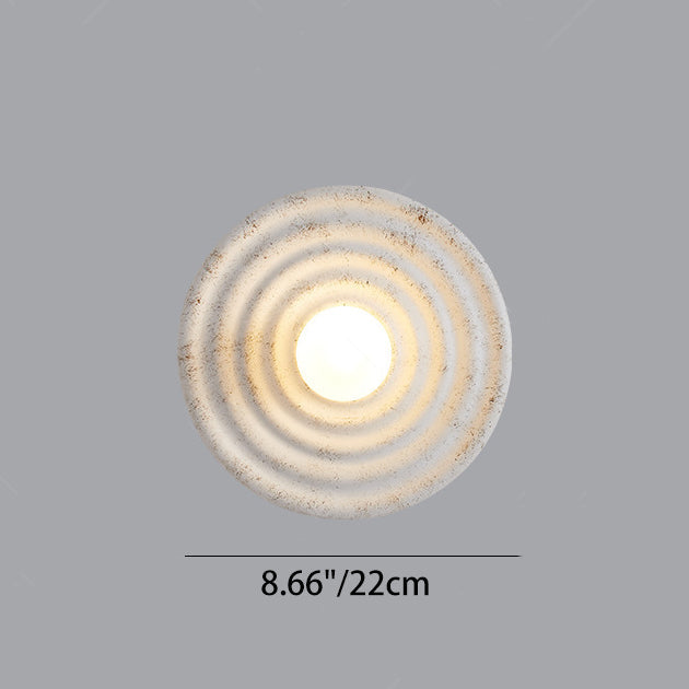 Resin Glass Round Bedroom Wall Lamp
