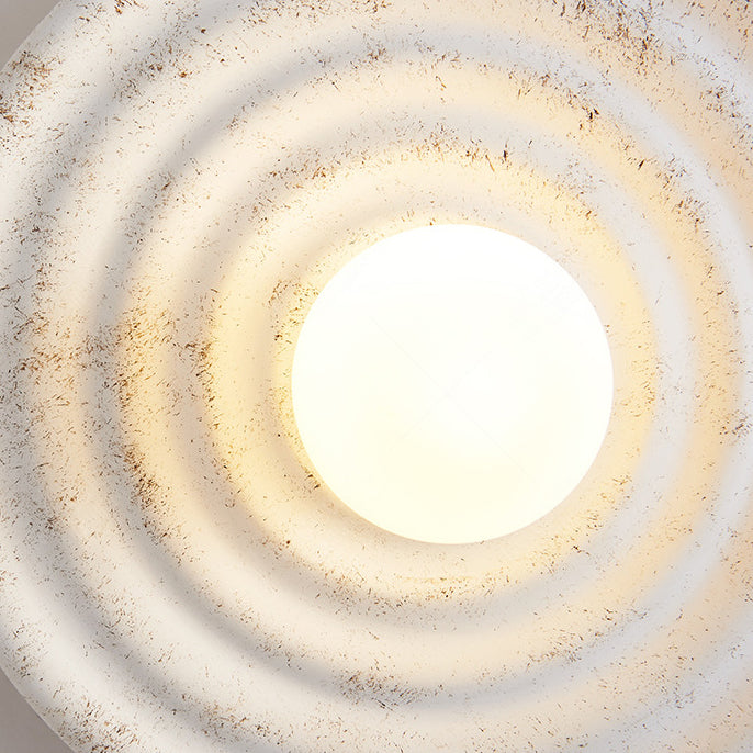Resin Glass Round Bedroom Wall Lamp
