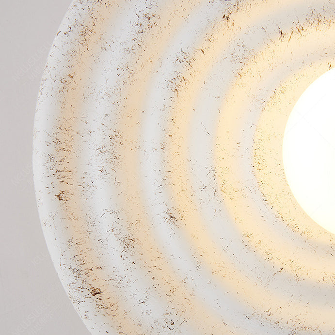 Resin Glass Round Bedroom Wall Lamp