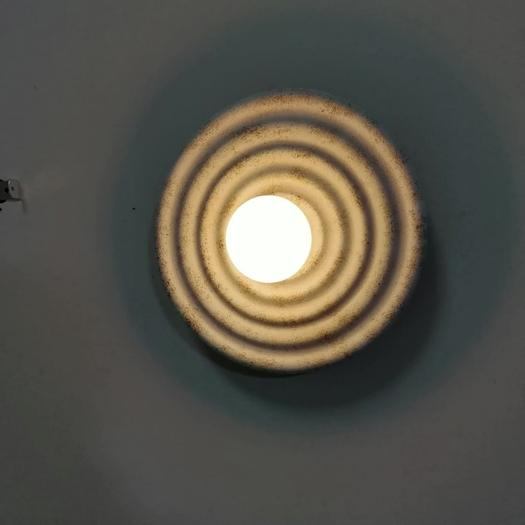 Resin Glass Round Bedroom Wall Lamp