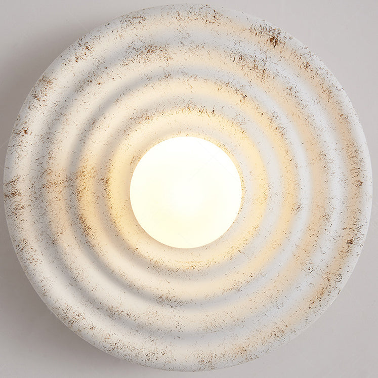 Resin Glass Round Bedroom Wall Lamp