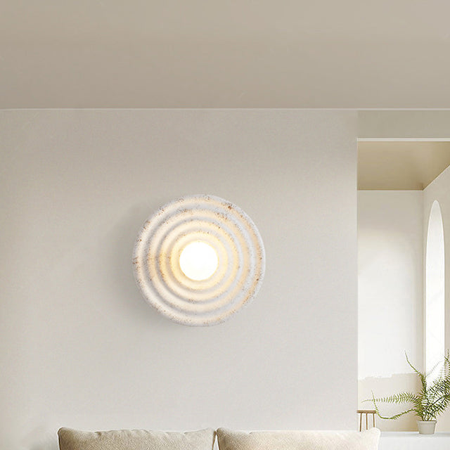 Resin Glass Round Bedroom Wall Lamp