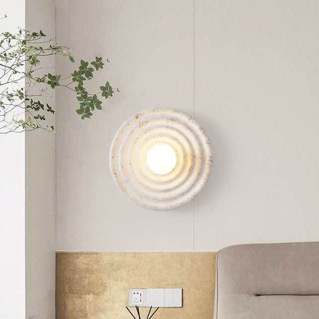 Resin Glass Round Bedroom Wall Lamp